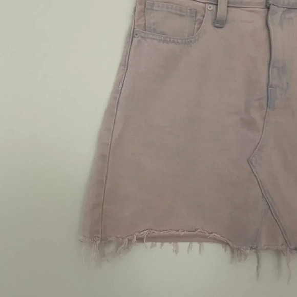 Madewell Rigid Denim A-Line Mini Skirt in Overdyed Pink Size 29 - Picture 7 of 7